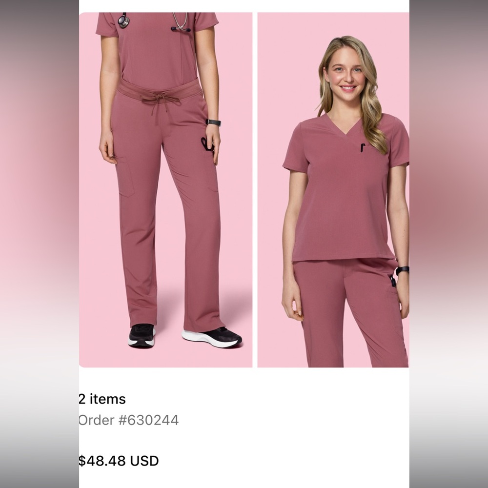 Mandala Scrub Set in Mauve 3XL Tall